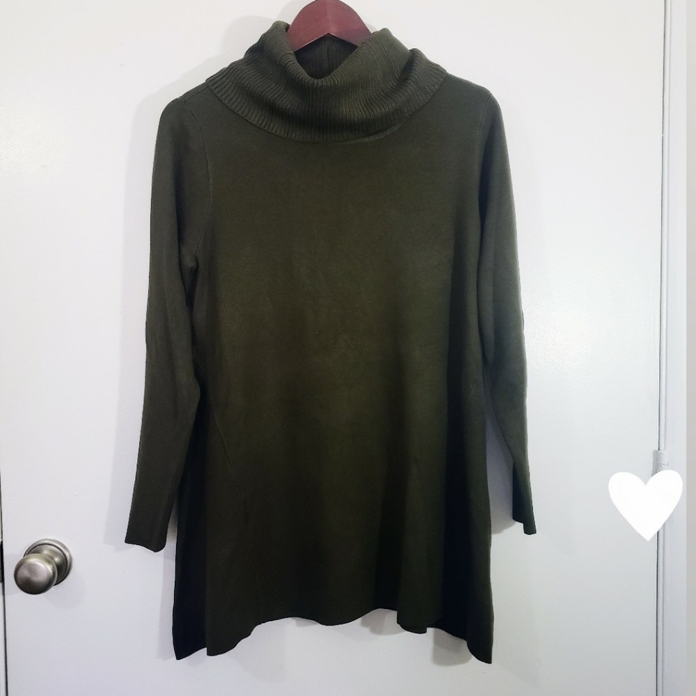 Whisger Knit Sweater, Wide Neck,Olive Green